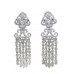 Long Earrings Silver 925 Sterling Dangle Drop Women Zircon Stone Handmade D764
